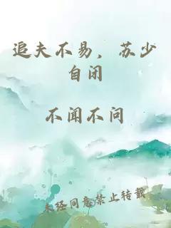 追夫不易，苏少自闭